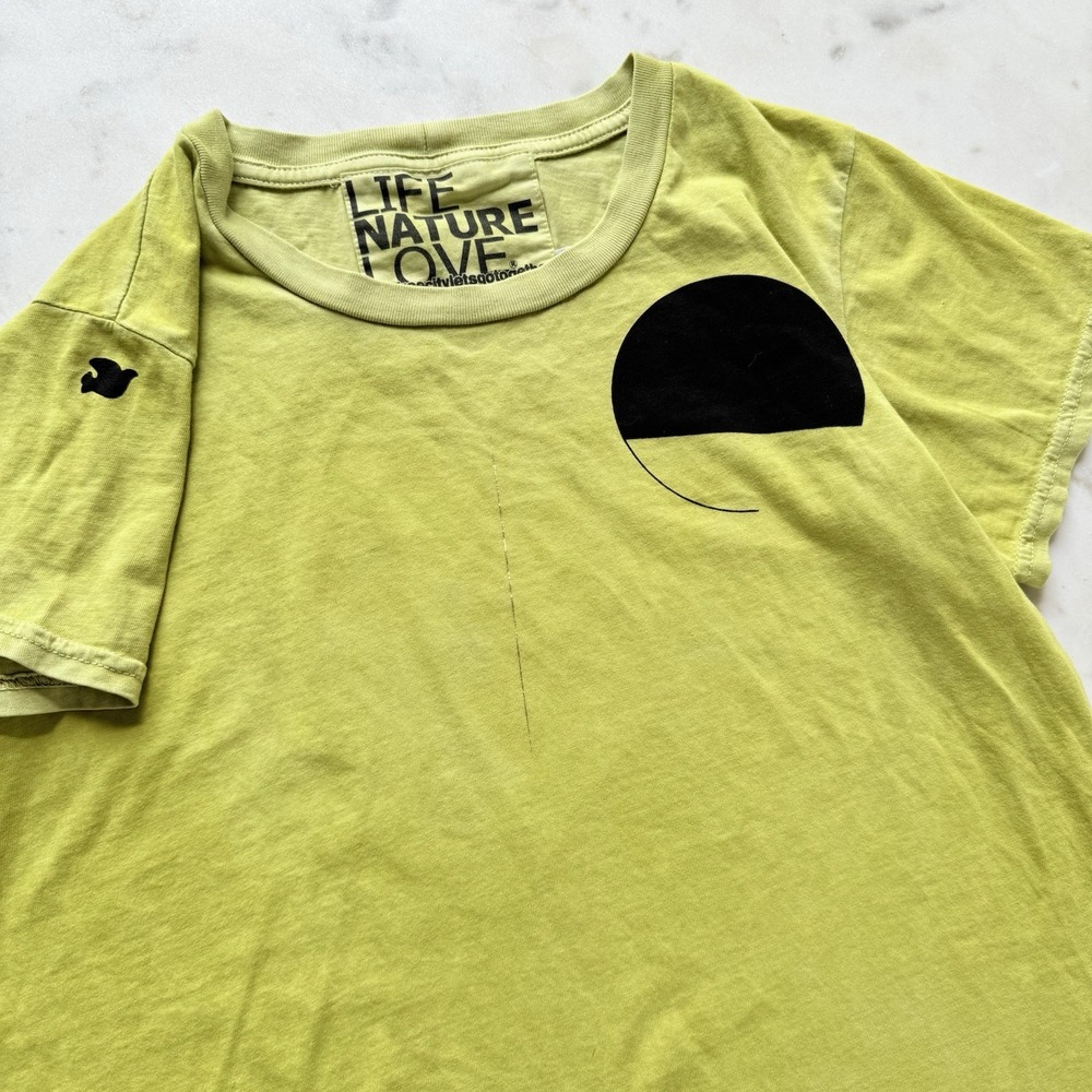 FREECITY Sign GoldenLine Short Sleeve T‎ Shirt Size XS Green/Yellow $172